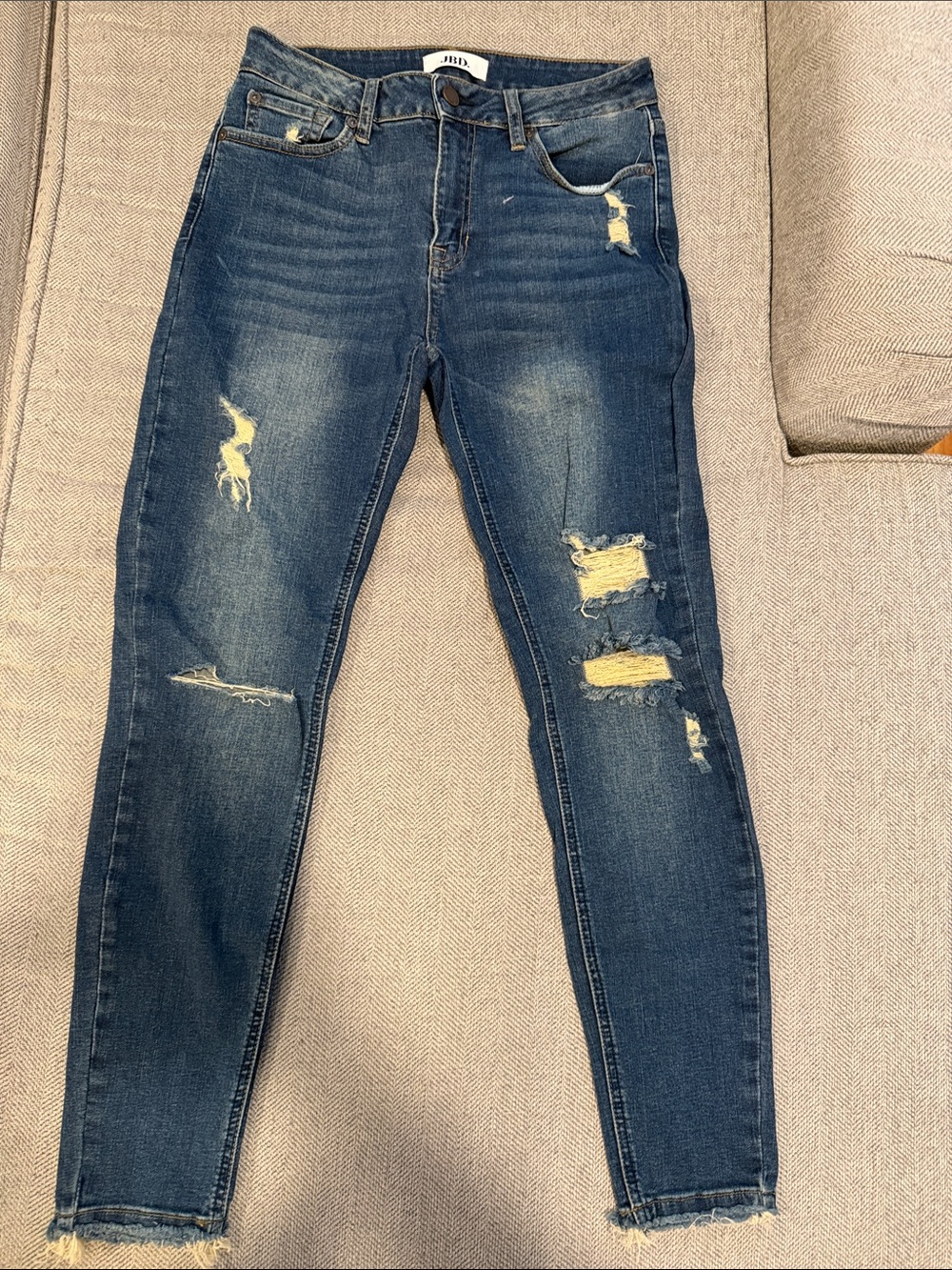 Just Black Distressed Dark Blue Skinny Jeans